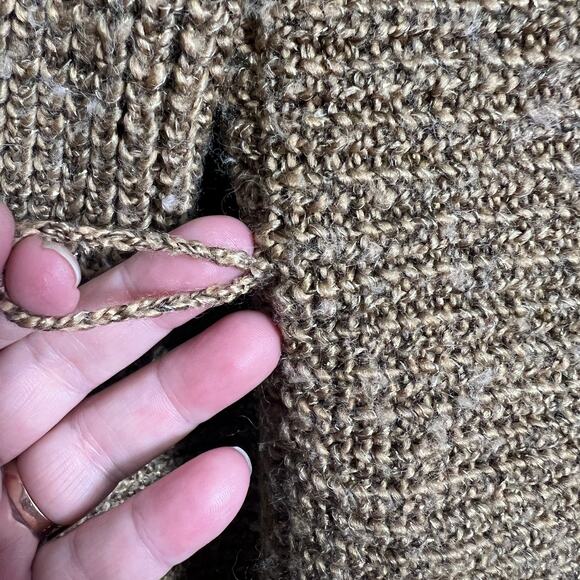 Ralph Lauren Gold Draped Open Front Cardigan Mock Neck Tank Belted Sz XL Gold - Picture 14 of 16